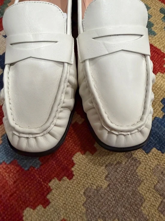 J. Crew Women's White Leather Penny Loafers - Picture 4 of 9